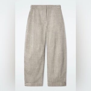 COS Taupe/Brown light wool, Barrel leg adjustable waist/ankle pant